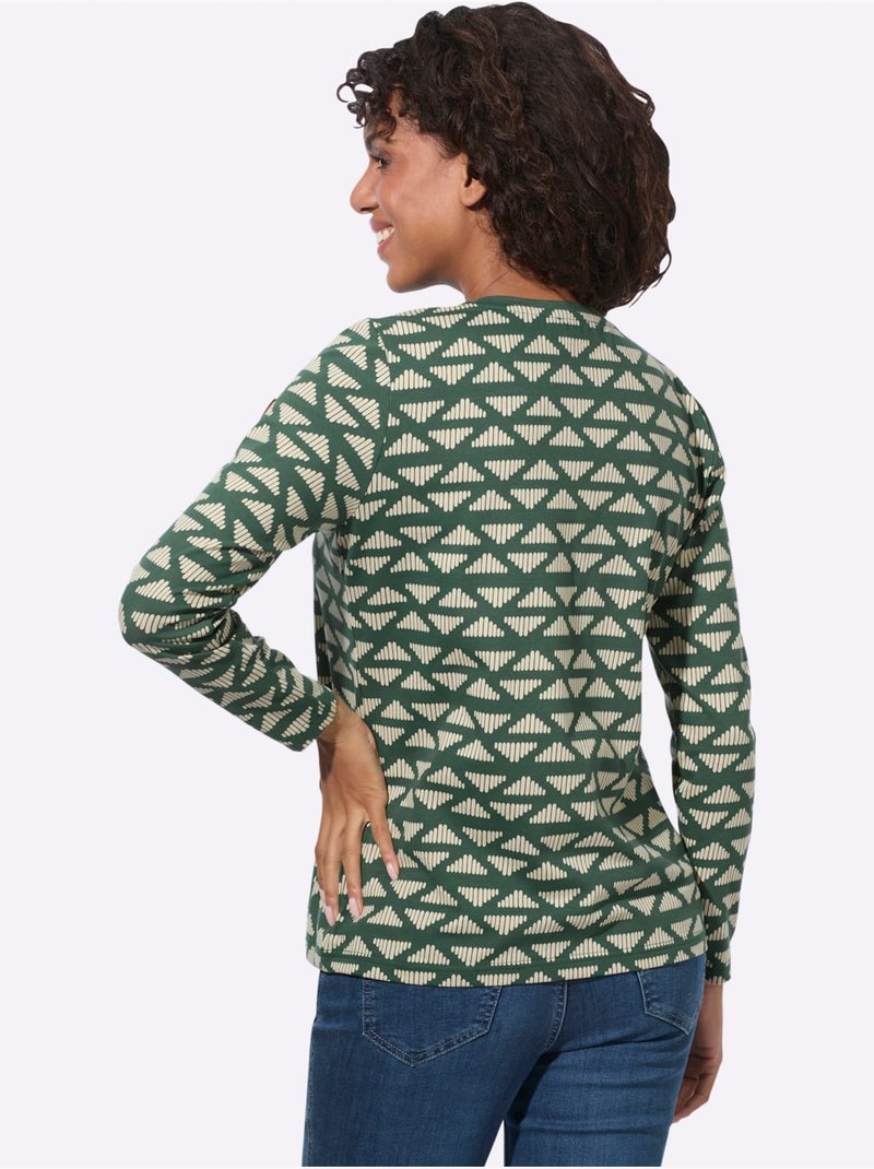 T-shirt rayé à encolure ronde - taille standard - witt Sable - Kiabi