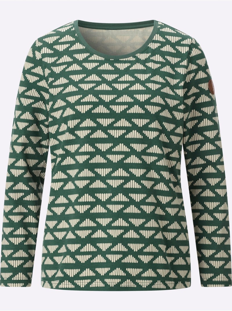 T-shirt rayé à encolure ronde - taille standard - witt Sable - Kiabi