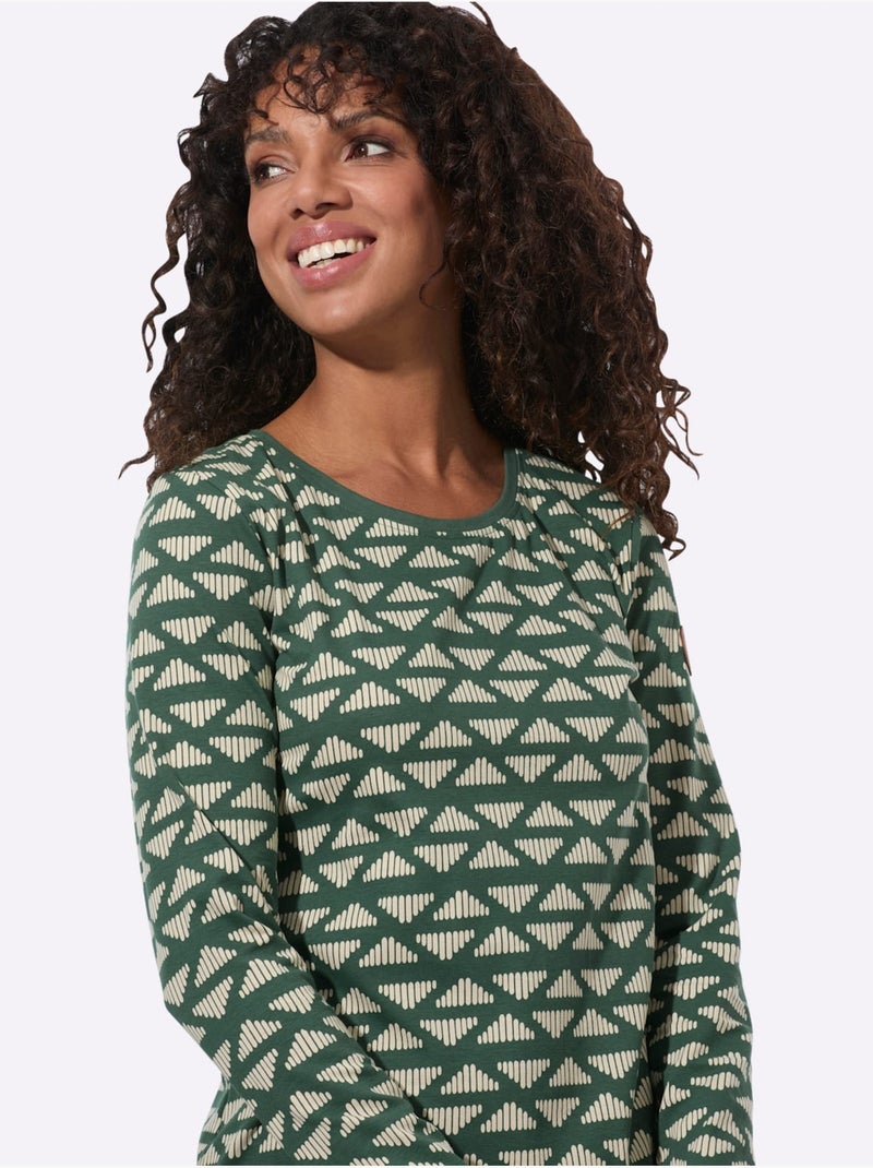 T-shirt rayé à encolure ronde - taille standard - witt Sable - Kiabi