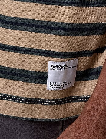 T-shirt homme en coton rayé à col rond