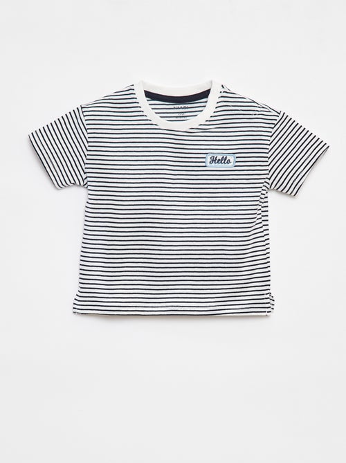 T-shirt rayé à manches courtes - Kiabi