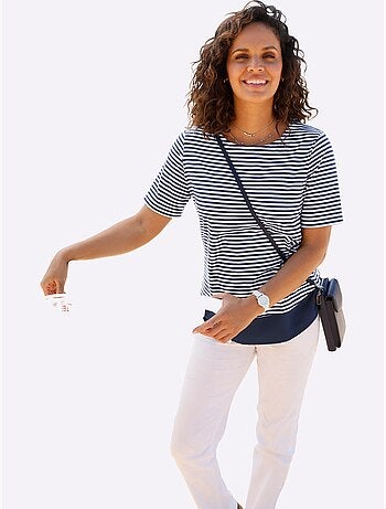 T-shirt Rayé Aspect 2 En 1 - Taille Standard - Witt