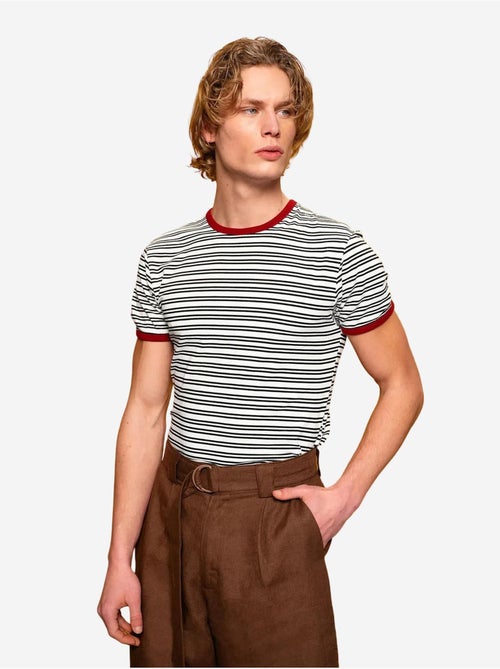 T-shirt rayé coupe ajustée col rond giesto - Kiabi T-shirt rayé coupe ajustée col rond giesto - Kiabi