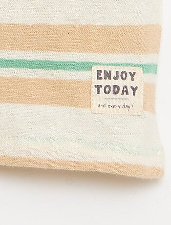 T-shirt rayé en jersey coton et lin