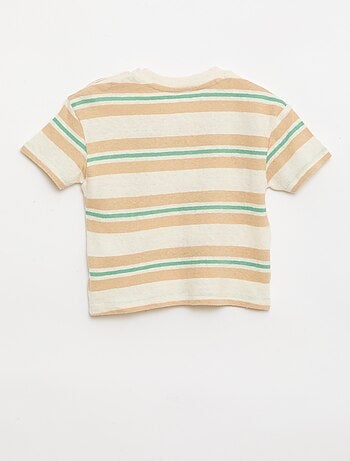 T-shirt rayé en jersey coton et lin