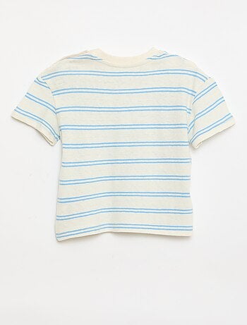 T-shirt rayé en jersey coton et lin