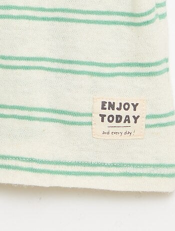 T-shirt rayé en jersey coton et lin