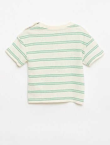 T-shirt rayé en jersey coton et lin