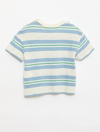 T-shirt rayé en jersey coton et lin