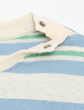 T-shirt rayé en jersey coton et lin
