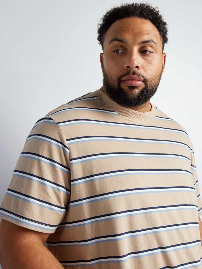 Tshirt rayé en jersey Jaune Kiabi 12.00€