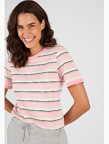 T-shirt rayé en pur coton - Happy D. by Damart