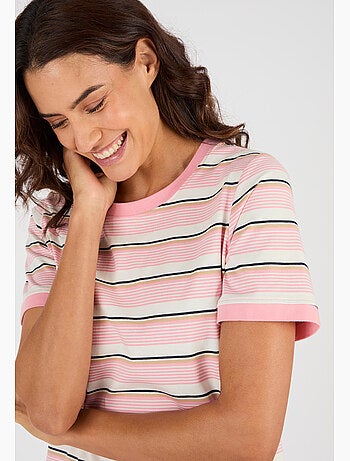 T-shirt rayé en pur coton - Happy D. by Damart