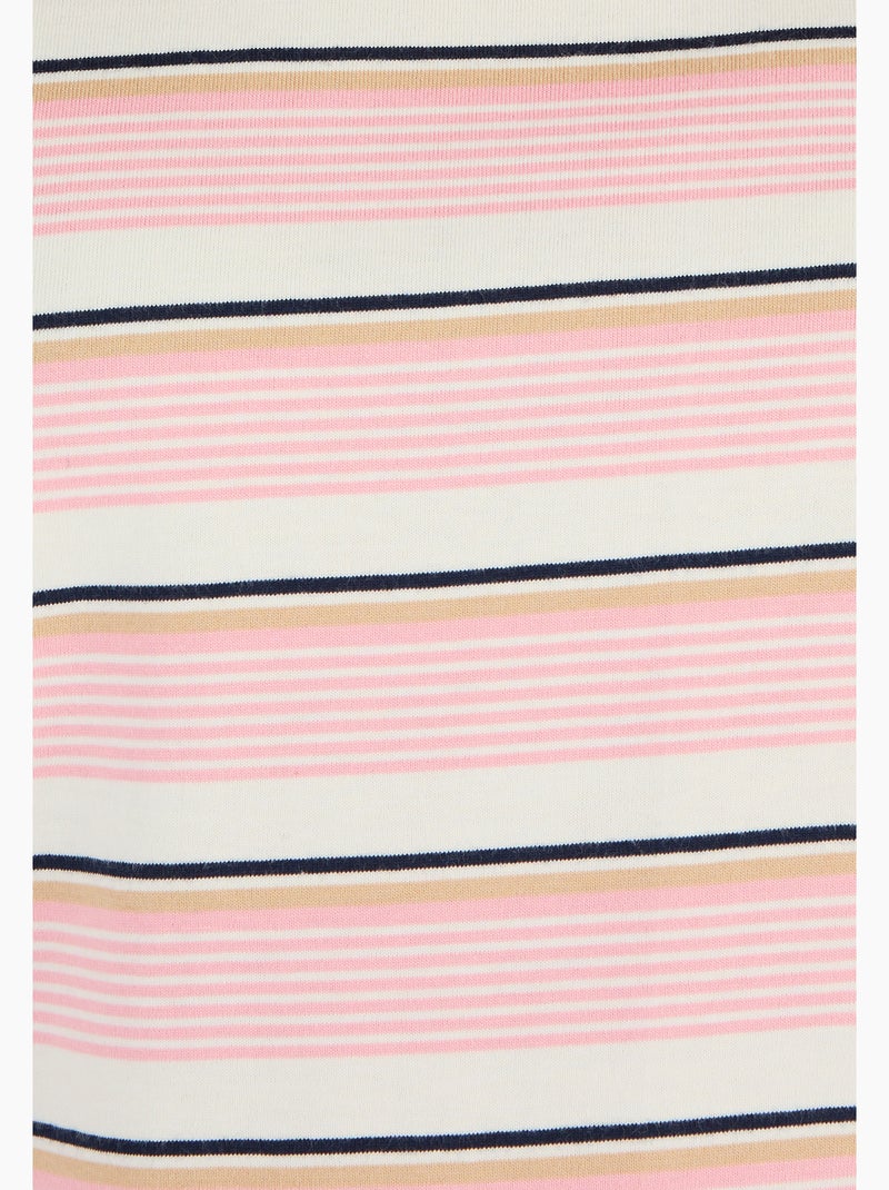 T-shirt rayé en pur coton - Happy D. by Damart Rose - Kiabi