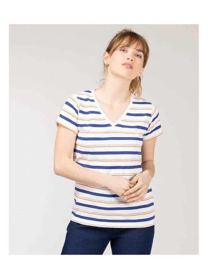 T-shirt rayé fils métallisés Femme Multicolore - Kiabi
