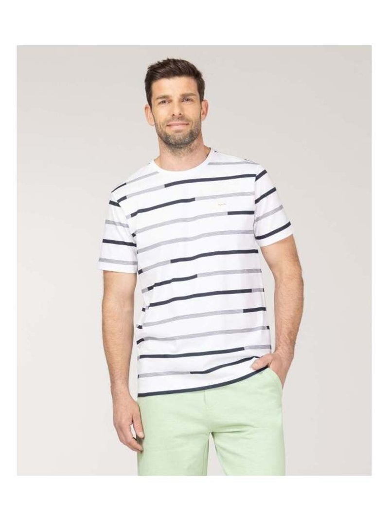 T-shirt rayé Homme Blanc Bleu - Kiabi