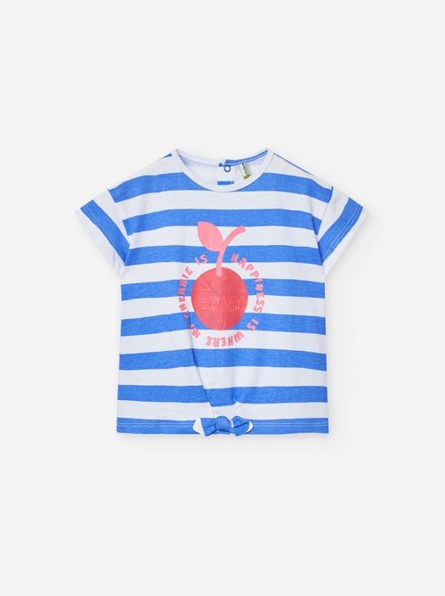 T-shirt Rayé Imprimé - Kiabi