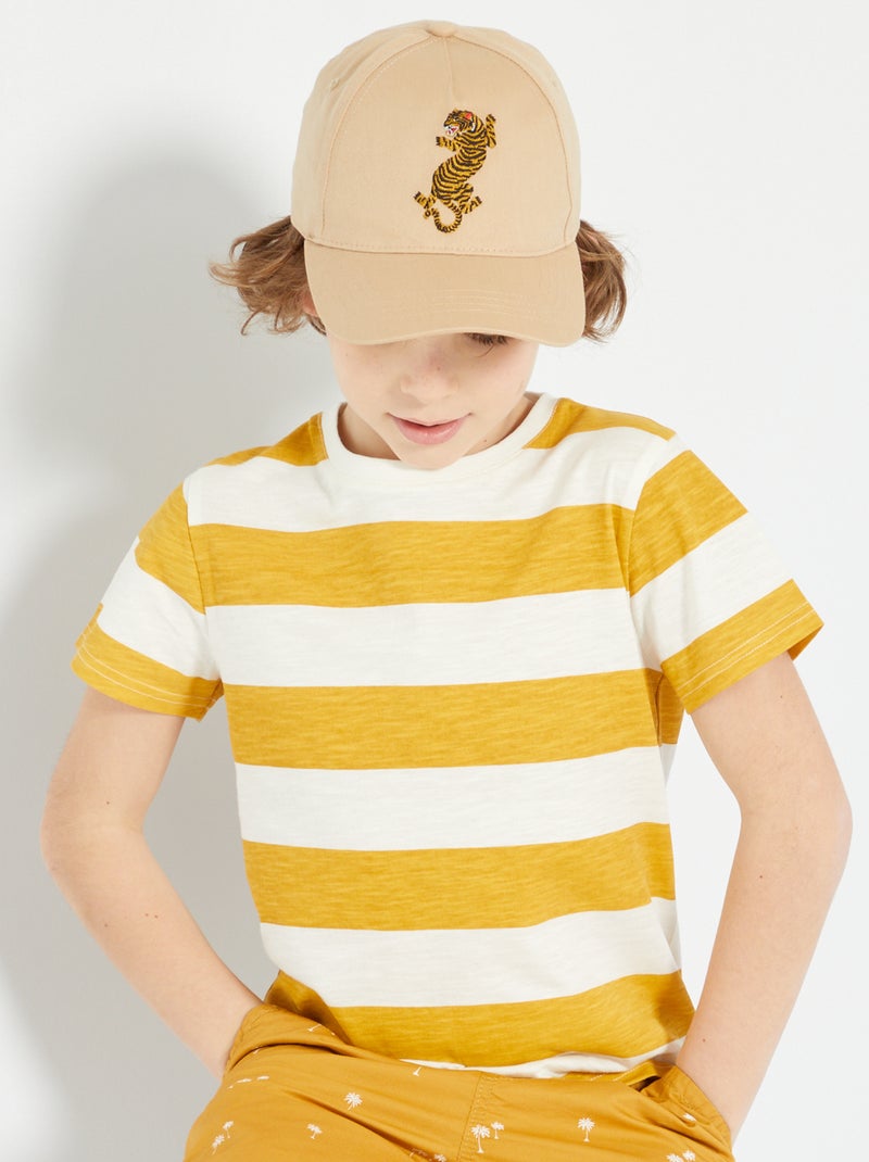 T-shirt rayé jaune - Kiabi