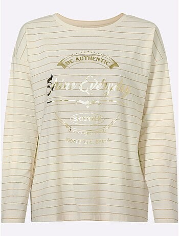 T-shirt rayé jersey fin - taille standard - helline