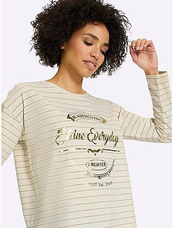 T-shirt rayé jersey fin - taille standard - helline