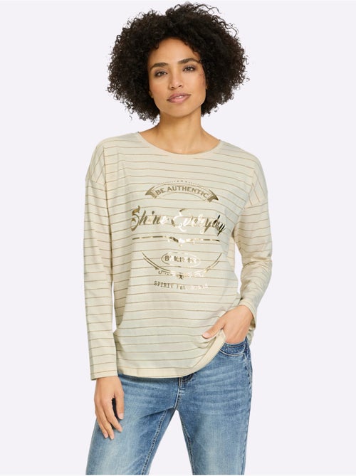 T-shirt rayé jersey fin - taille standard - helline - Kiabi