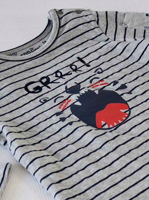 T SHIRT RAYE LOOK RENTREE - Kiabi