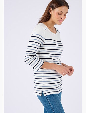 T-shirt rayé maille interlock - Happy D. by Damart