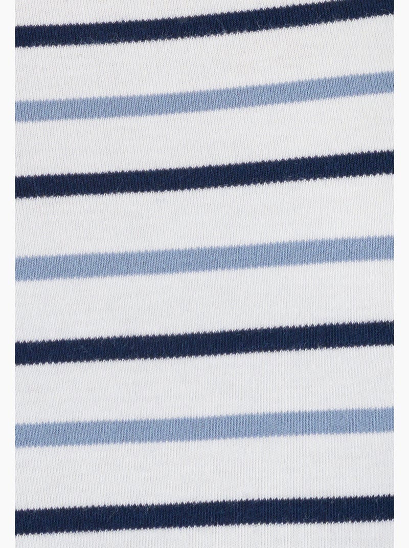 T-shirt rayé maille interlock - Happy D. by Damart Bleu - Kiabi