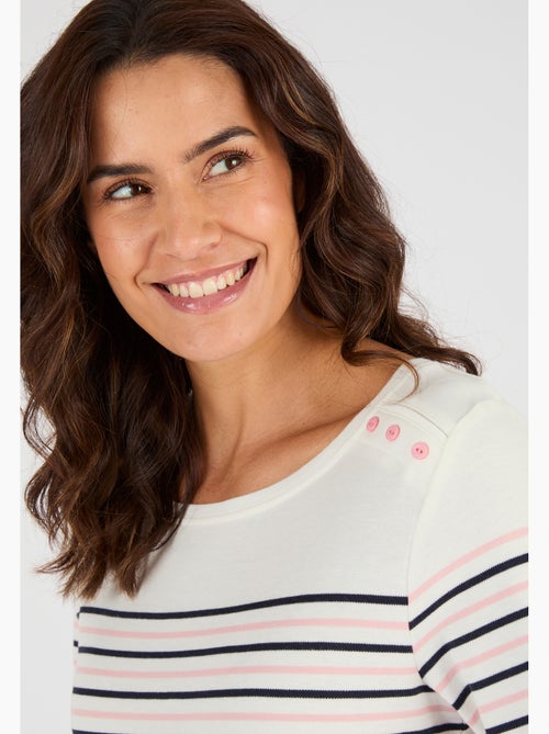 T-shirt rayé maille interlock - Happy D. by Damart - Kiabi