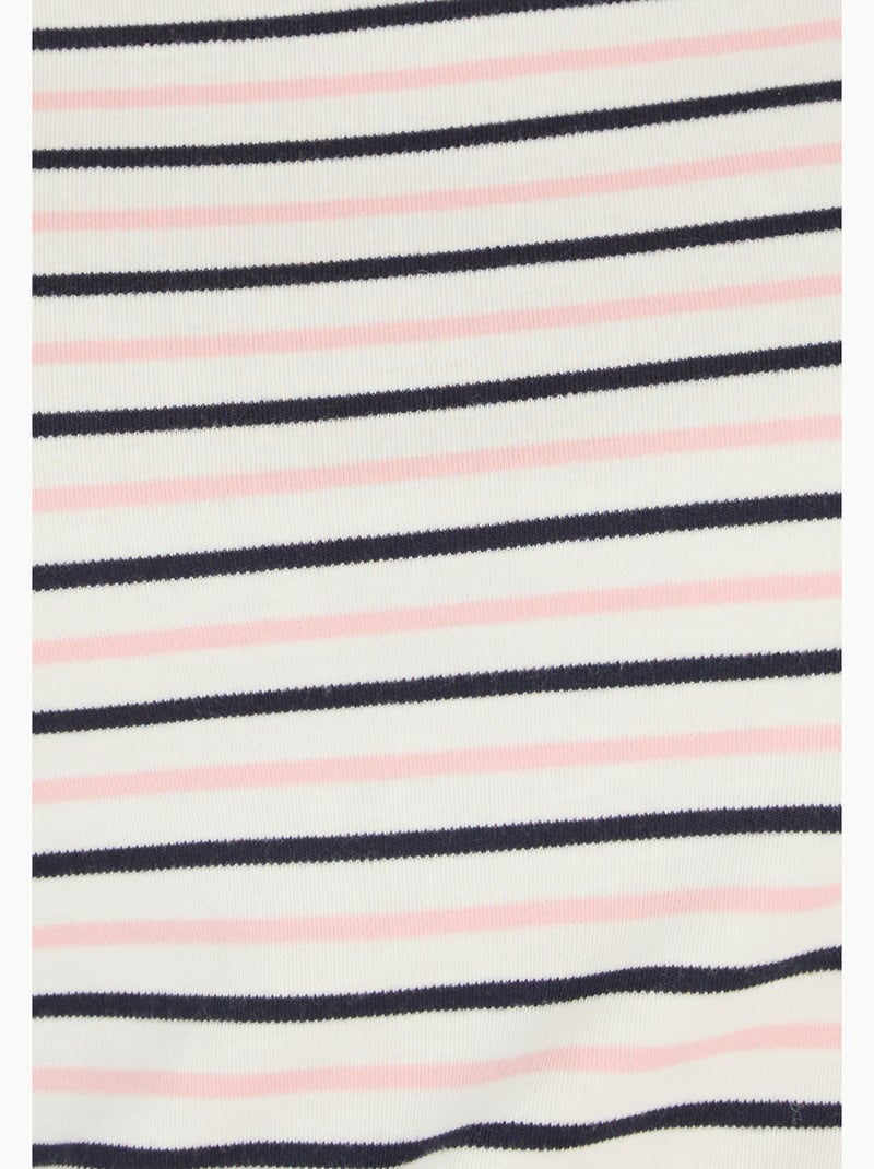 T-shirt rayé maille interlock - Happy D. by Damart Rose - Kiabi