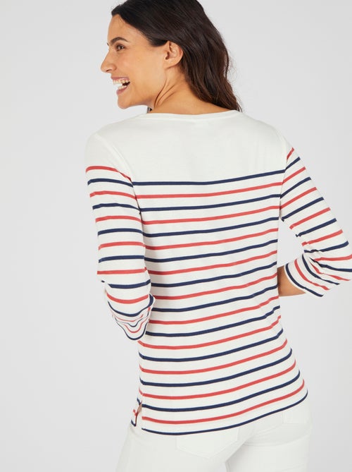T-shirt rayé maille interlock - Happy D. by Damart - Kiabi