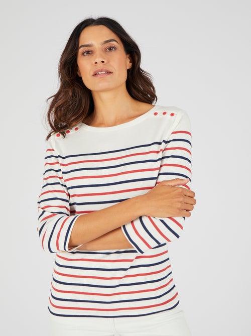 T-shirt rayé maille interlock - Happy D. by Damart - Kiabi