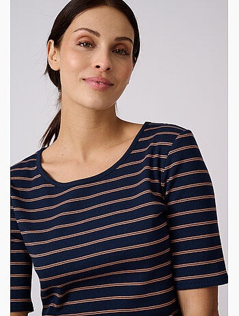 T-shirt rayé manches aux coudes - damart