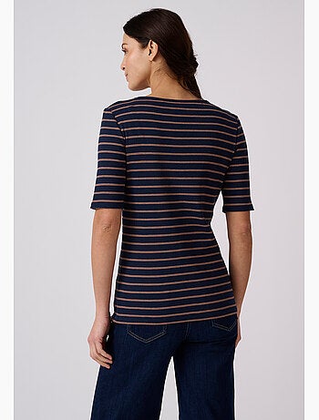 T-shirt rayé manches aux coudes - damart