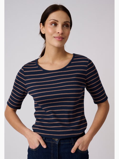 T-shirt rayé manches aux coudes - Damart - Kiabi