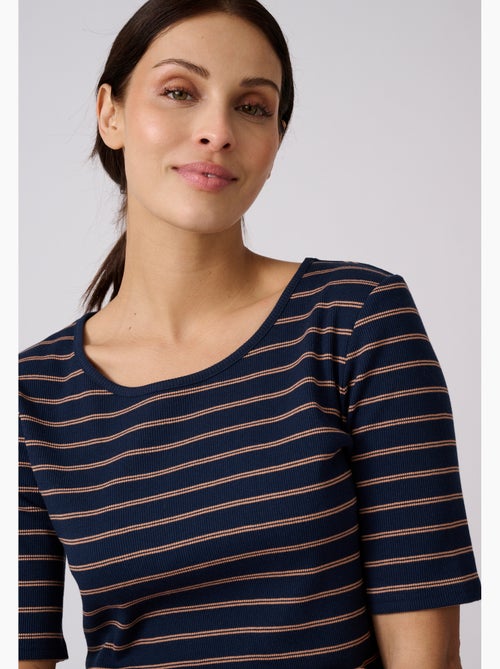 T-shirt rayé manches aux coudes - Damart - Kiabi