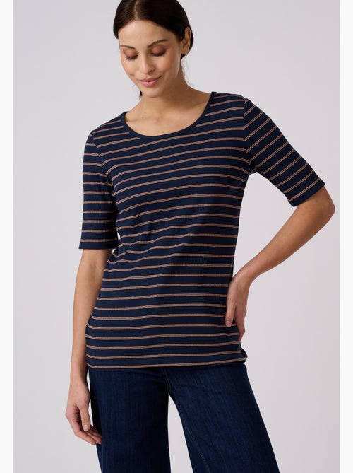 T-shirt rayé manches aux coudes - Damart - Kiabi