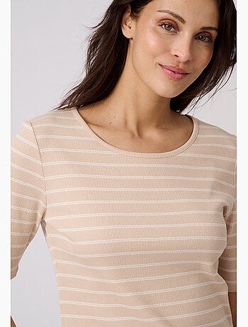 T-shirt rayé manches aux coudes - damart