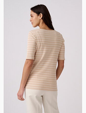 T-shirt rayé manches aux coudes - damart