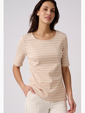 T-shirt rayé manches aux coudes - damart