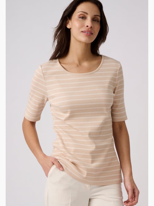 T-shirt rayé manches aux coudes - Damart - Kiabi