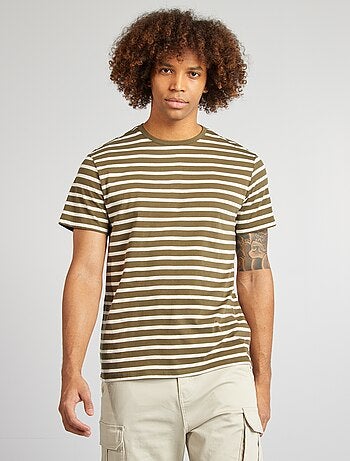 T-shirt rayé manches courtes col rond