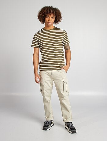 T-shirt rayé manches courtes col rond