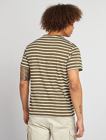 T-shirt rayé manches courtes col rond