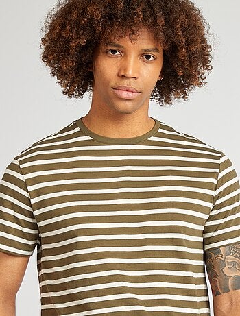 T-shirt rayé manches courtes col rond