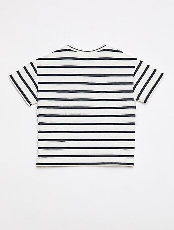 T-shirt rayé manches courtes en coton