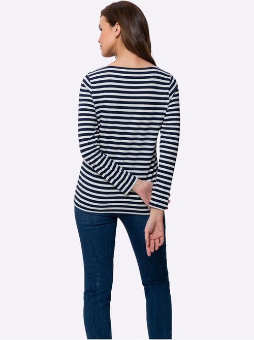 T-shirt Rayé Mélange De Modal Doux - Taille Standard - Helline - Kiabi T-shirt Rayé Mélange De Modal Doux - Taille Standard - Helline - Kiabi