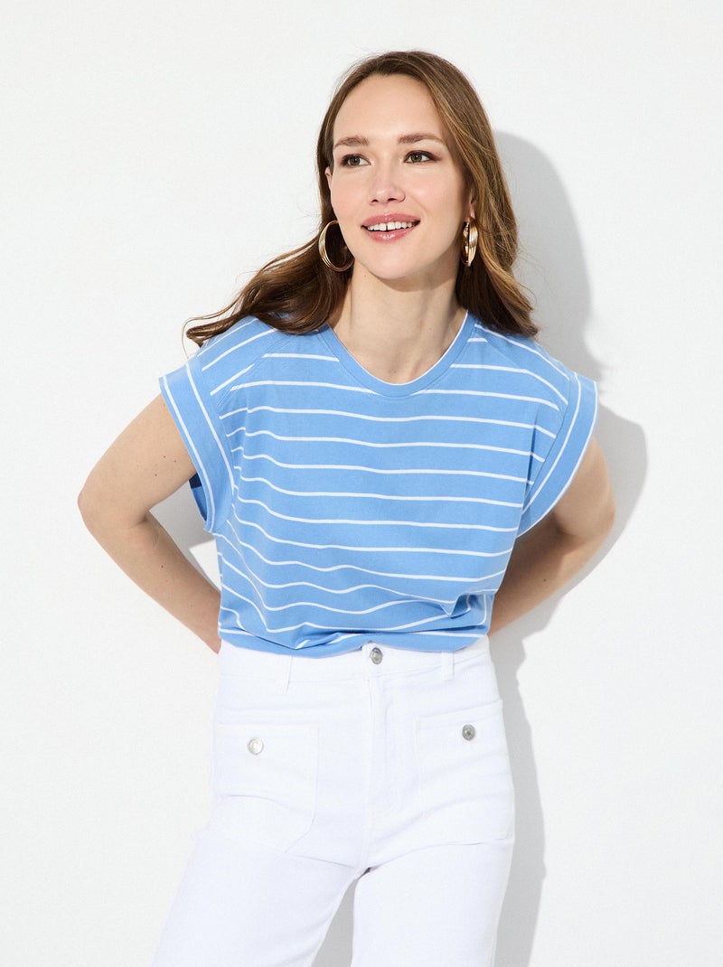 T-shirt rayé MO Fashion Bleu - Kiabi