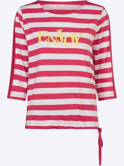 T-shirt Rayé Motif à Rayures Tendance - Taille Standard - helline - Kiabi