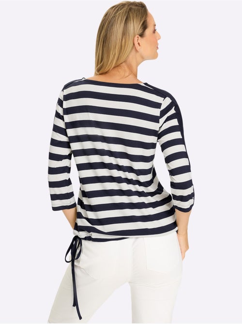 T-shirt Rayé Motif à Rayures Tendance - Taille Standard - helline - Kiabi